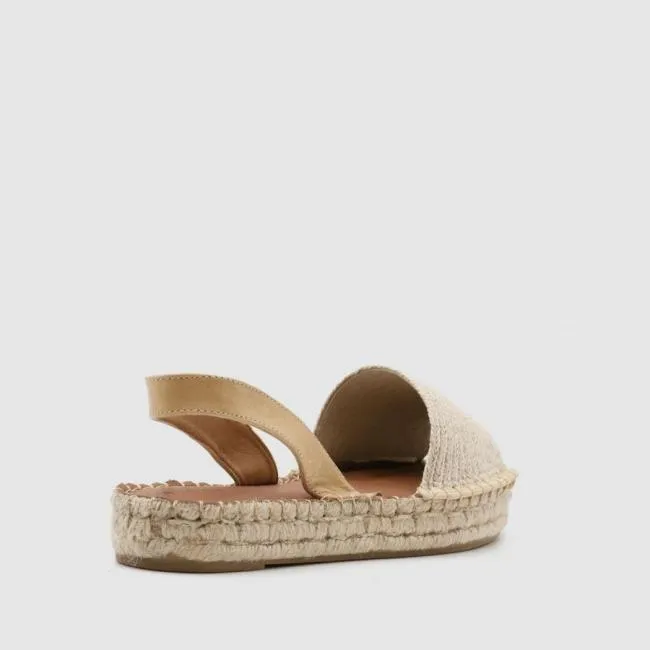 ALOHAS Espadrilles Ibizas Platform Raffia 8211 Beige Leather Espadrilles 8211 Women