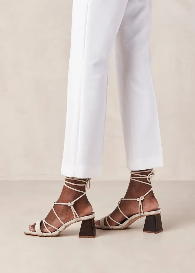 ALOHAS Heels Icicle 8211 Cream Suede Sandals 8211 Women