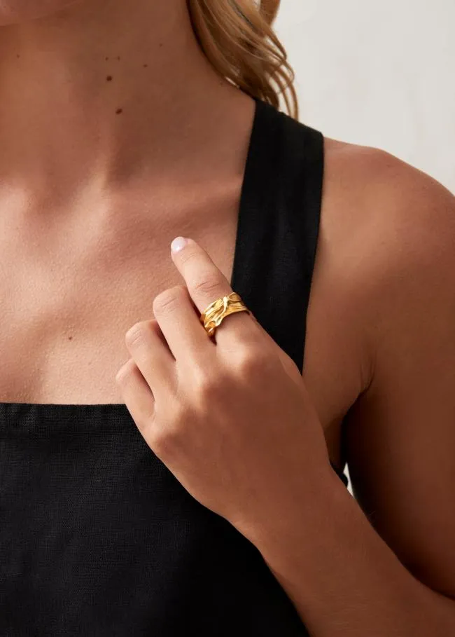 ALOHAS Jewelry Fluorite 8211 Gold Ring 8211 Women