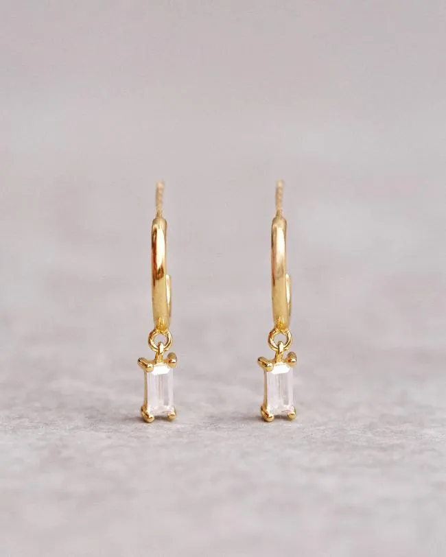 ALOHAS Jewelry Hanging Crystal 8211 Gold And White Crystal Earrings 8211 Women