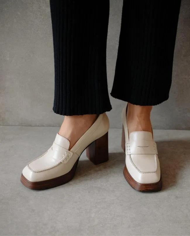 ALOHAS Loafers Busy 8211 White Leather Loafers 8211 Women