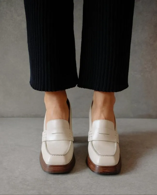 ALOHAS Loafers Busy 8211 White Leather Loafers 8211 Women