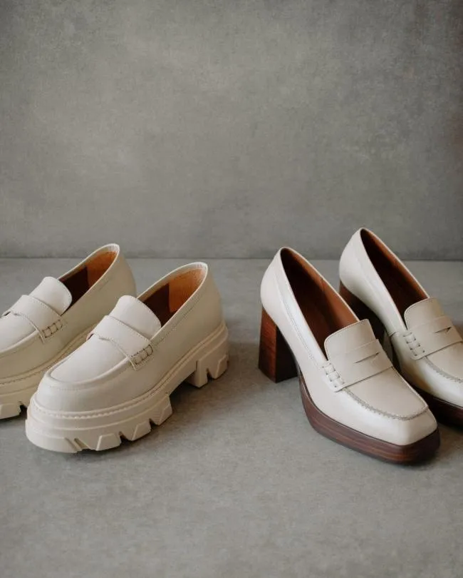ALOHAS Loafers Busy 8211 White Leather Loafers 8211 Women