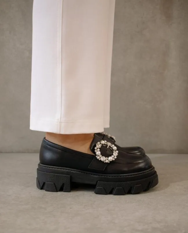 ALOHAS Loafers Trailblazer Crystal 8211 Black Leather Loafers 8211 Women