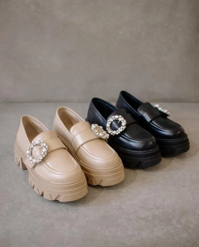 ALOHAS Loafers Trailblazer Crystal 8211 Black Leather Loafers 8211 Women