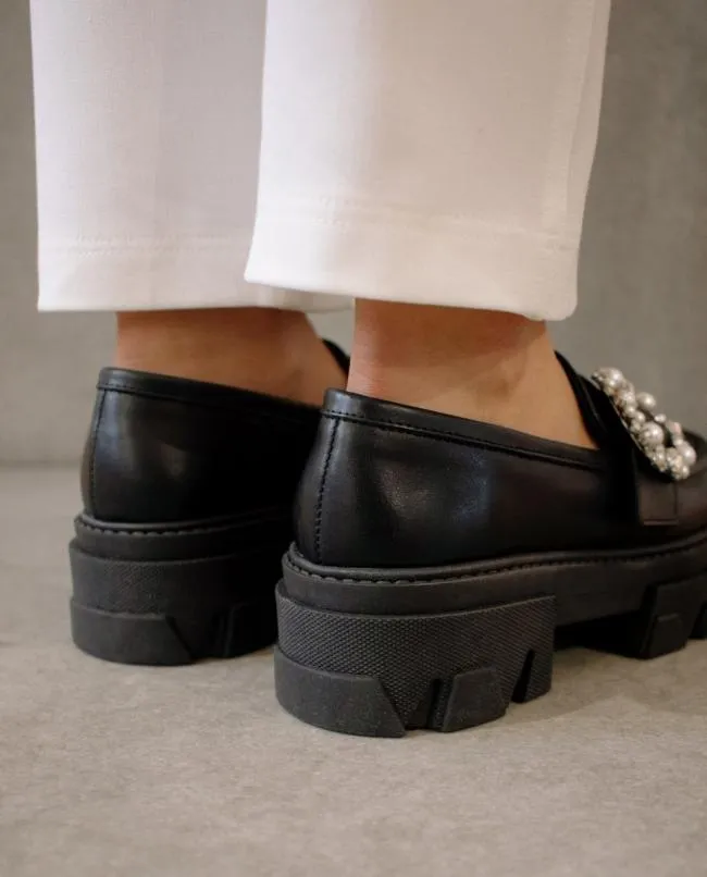 ALOHAS Loafers Trailblazer Crystal 8211 Black Leather Loafers 8211 Women