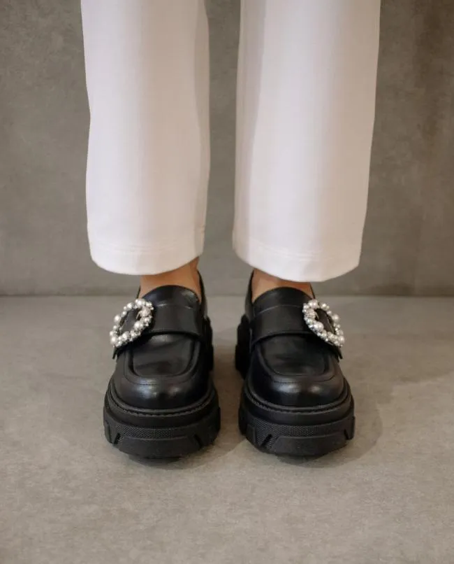 ALOHAS Loafers Trailblazer Crystal 8211 Black Leather Loafers 8211 Women