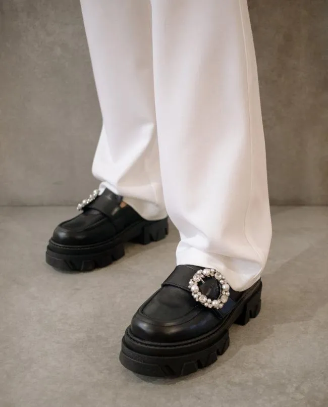 ALOHAS Loafers Trailblazer Crystal 8211 Black Leather Loafers 8211 Women