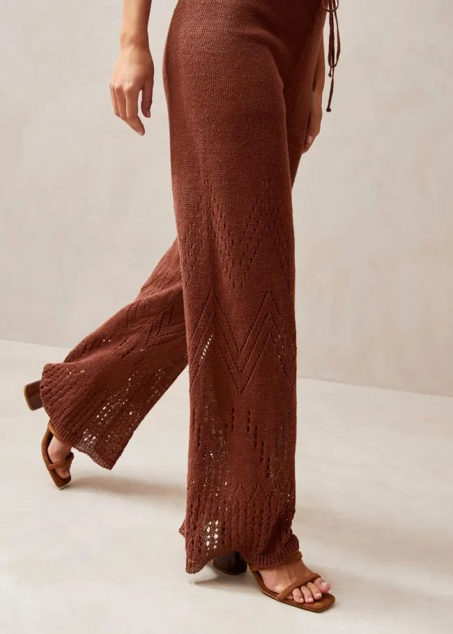 ALOHAS Pants Capri 8211 Brown Crochet Pants 8211 Women