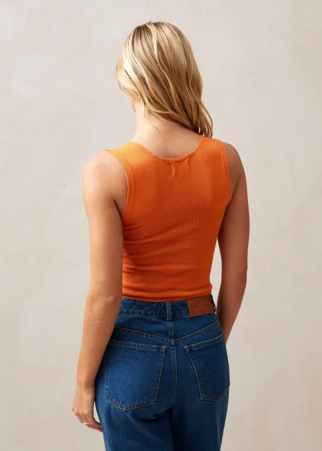 ALOHAS Tops Pleasant 8211 Orange Knit Top 8211 Women