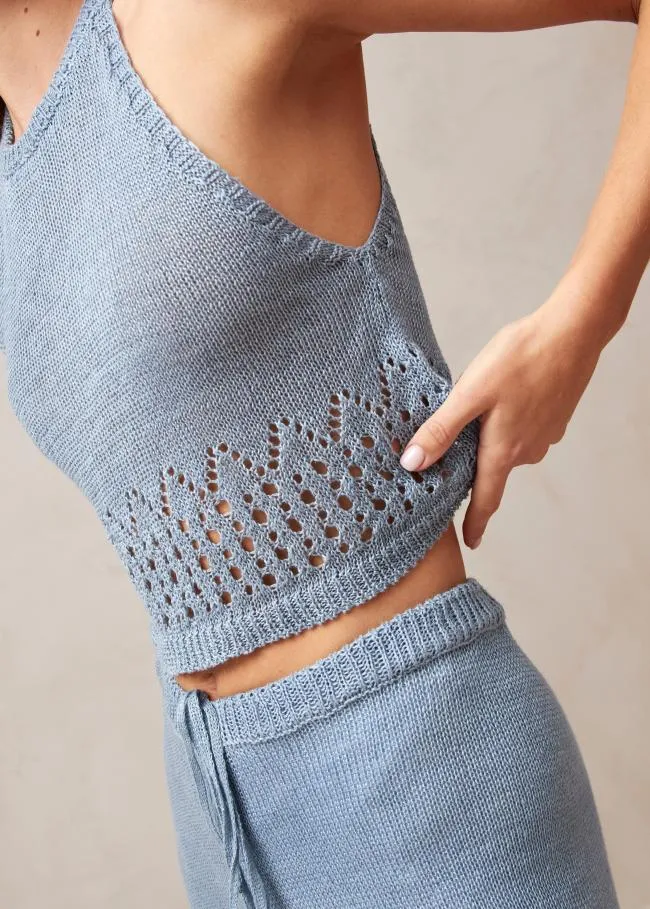 ALOHAS Tops Praiano 8211 Blue Crochet Top 8211 Women