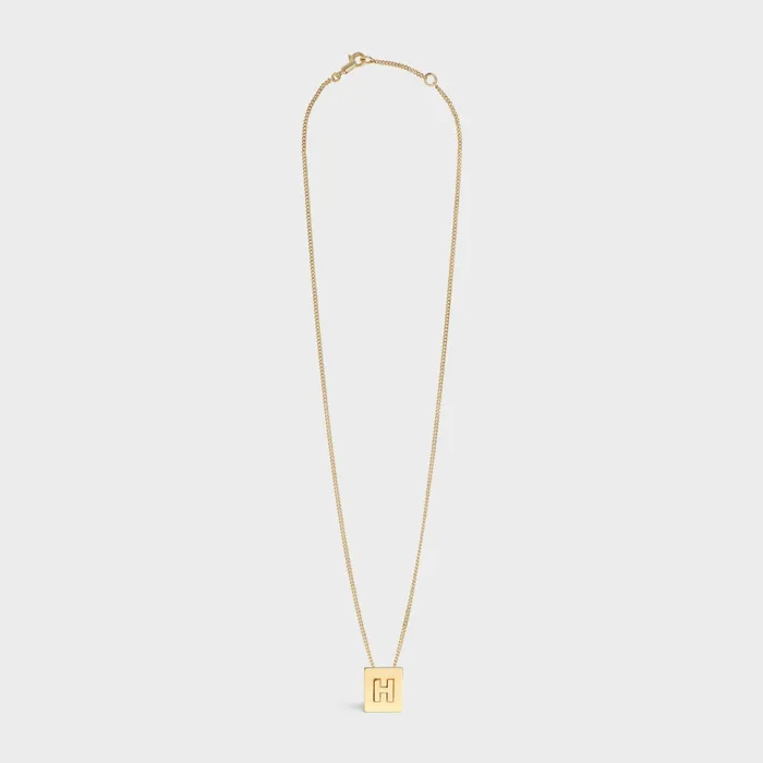 Alphabet H Necklace In Brass With Gold Finish Gold Women CELINE ALPHABET