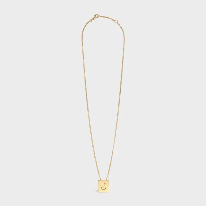 Alphabet J Necklace In Brass With Gold Finish Gold Women CELINE ALPHABET