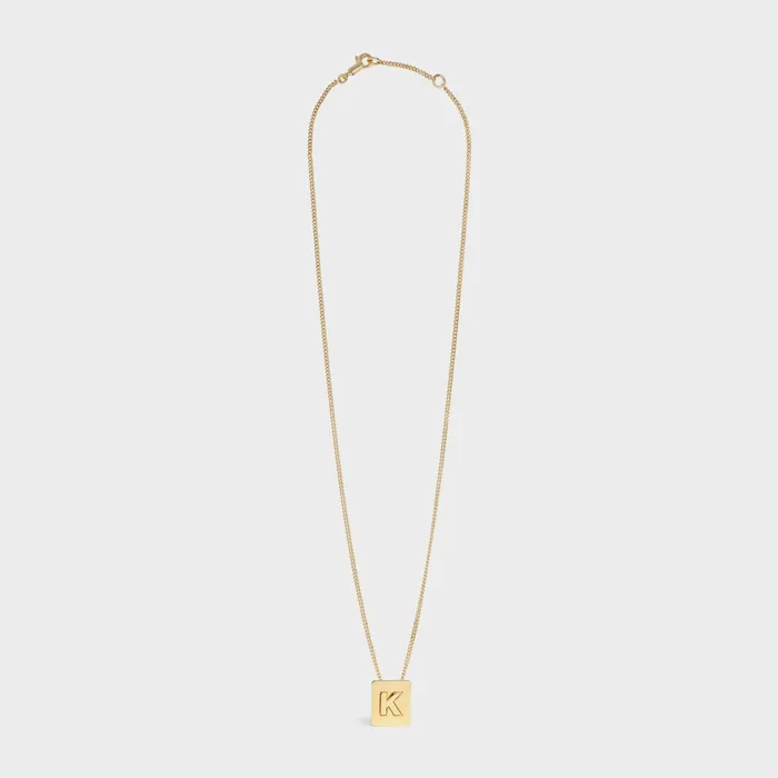 Alphabet K Necklace In Brass With Gold Finish Gold Women CELINE ALPHABET