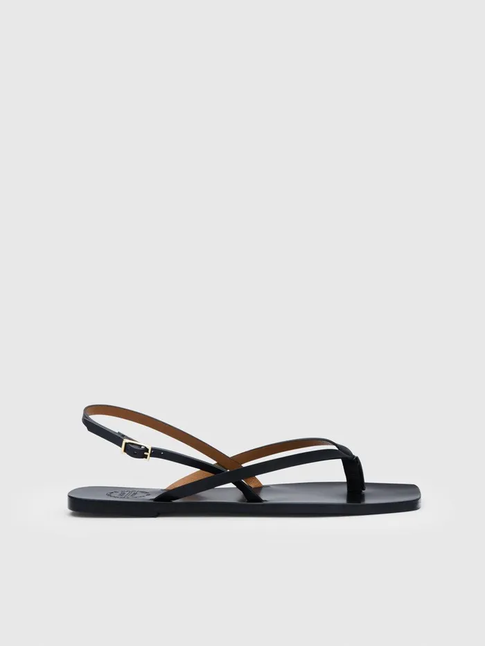 ATP Atelier Sandals Teolo Black Leather Strappy Sandals Black 8211 Women