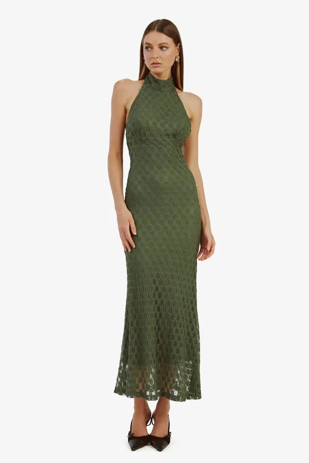 Bardot Day To Night Dresses Adoni Ola Lace Maxi Dress In Khaki 8211 Women Bardot Day To Night Dresses Adoni Ola Lace Maxi Dress In Khaki 8211 Women
