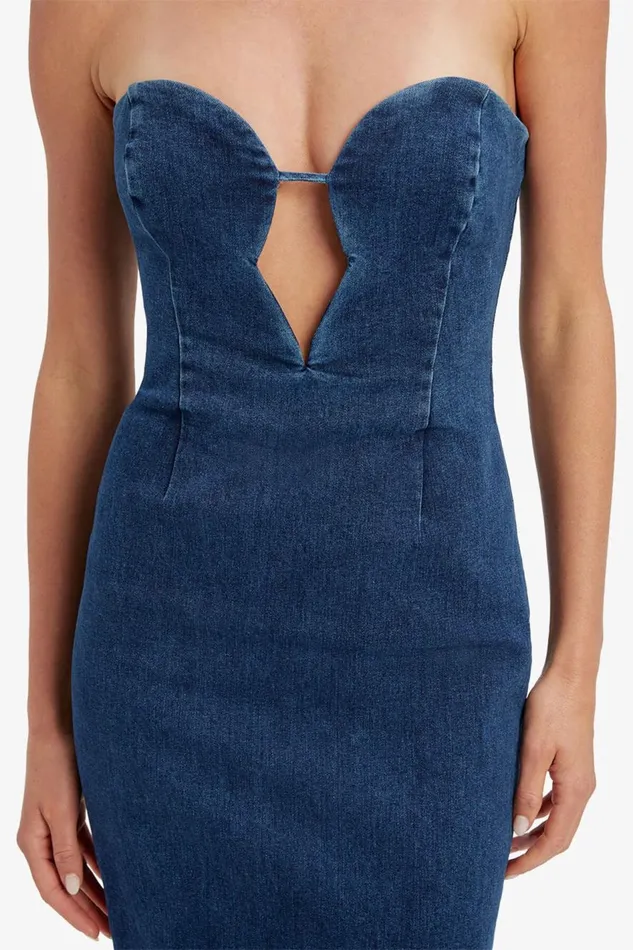 Bardot Day To Night Dresses Eleni Denim Midi Dress In Dark 8211 Women Bardot Day To Night Dresses Eleni Denim Midi Dress In Dark 8211 Women