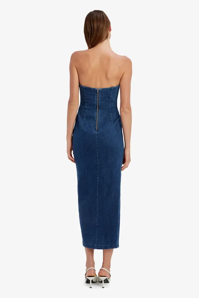 Bardot Day To Night Dresses Eleni Denim Midi Dress In Dark 8211 Women Bardot Day To Night Dresses Eleni Denim Midi Dress In Dark 8211 Women