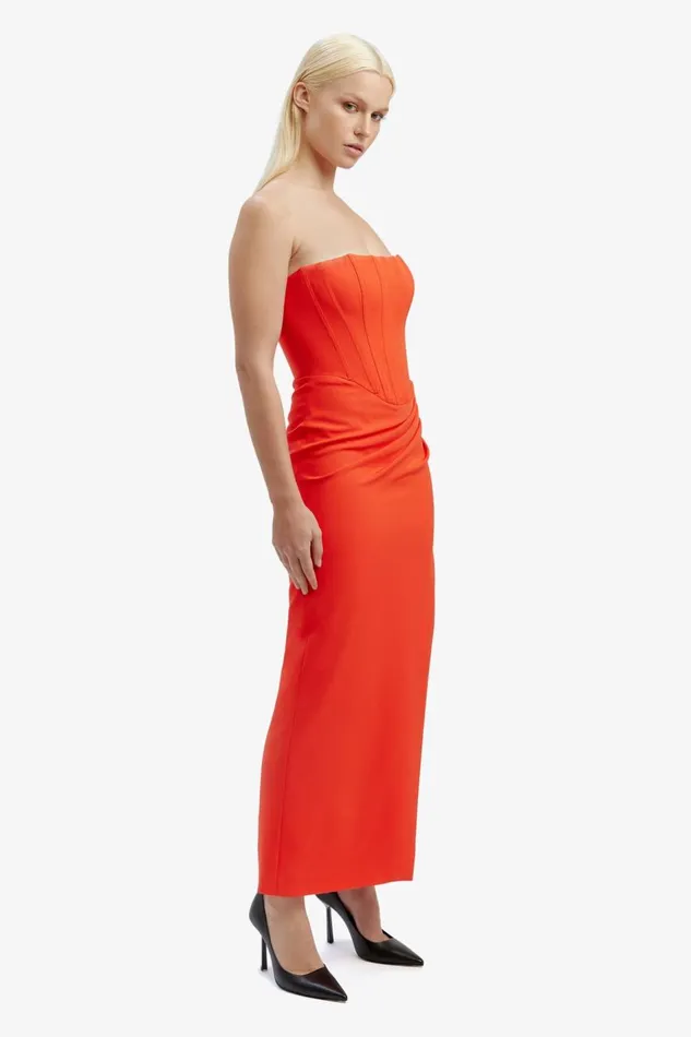 Bardot Party Dresses Saira Midi Dress In Orange Sorbet 8211 Women