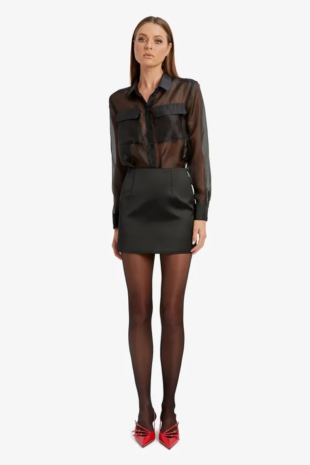 Bardot Shirts and Blouses Rebecca Organza Shirt In Black 8211 Women