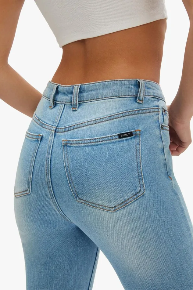 Bardot Skinny Jean Khloe Hi Crop Jeans In Mid Blue 8211 Women