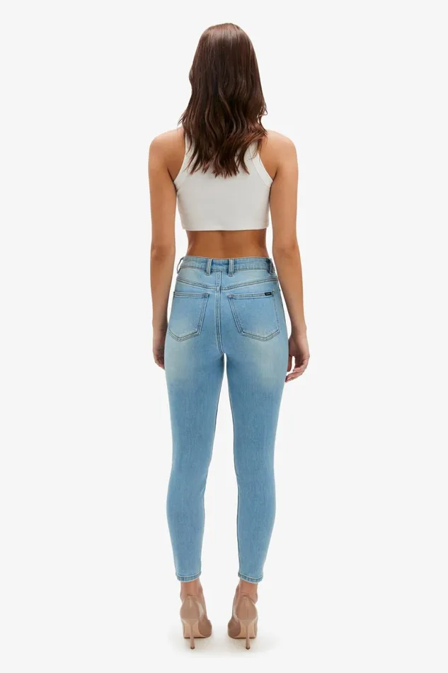 Bardot Skinny Jean Khloe Hi Crop Jeans In Mid Blue 8211 Women
