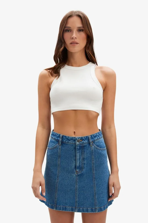 Bardot Skirts Cairo Denim Mini Skirt In Vintage 8211 Women Bardot Skirts Cairo Denim Mini Skirt In Vintage 8211 Women