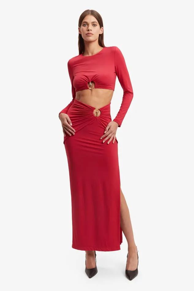 Bardot Skirts Neve Maxi Skirt In Deep Red 8211 Women Bardot Skirts Neve Maxi Skirt In Deep Red 8211 Women