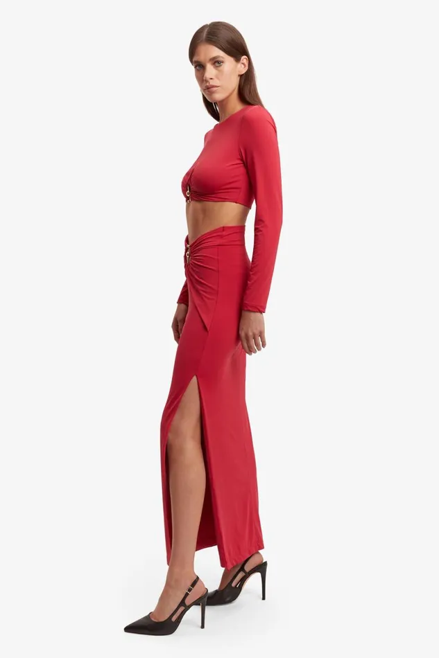 Bardot Skirts Neve Maxi Skirt In Deep Red 8211 Women Bardot Skirts Neve Maxi Skirt In Deep Red 8211 Women