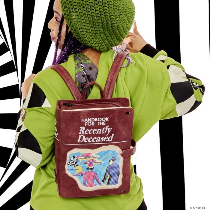 Beetlejuice Handbook For The Recently Deceased Pin Trader Backpack Unisex Loungefly Backpacks