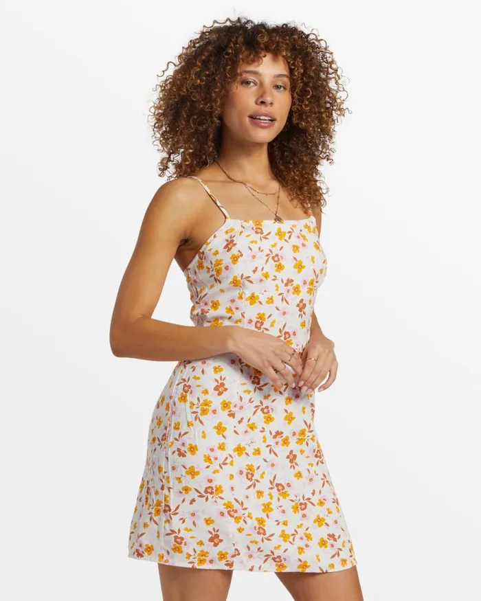 Billabong Dresses Stay Awhile Mini Dress Salt Crystal 8211 Women Billabong Dresses Stay Awhile Mini Dress Salt Crystal 8211 Women