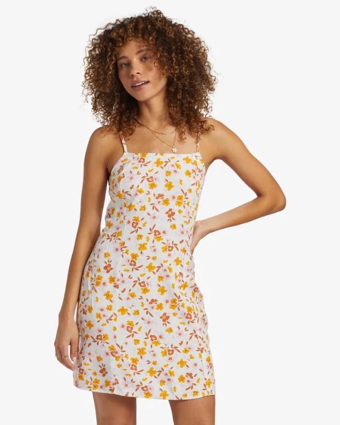 Billabong Dresses Stay Awhile Mini Dress Salt Crystal 8211 Women Billabong Dresses Stay Awhile Mini Dress Salt Crystal 8211 Women