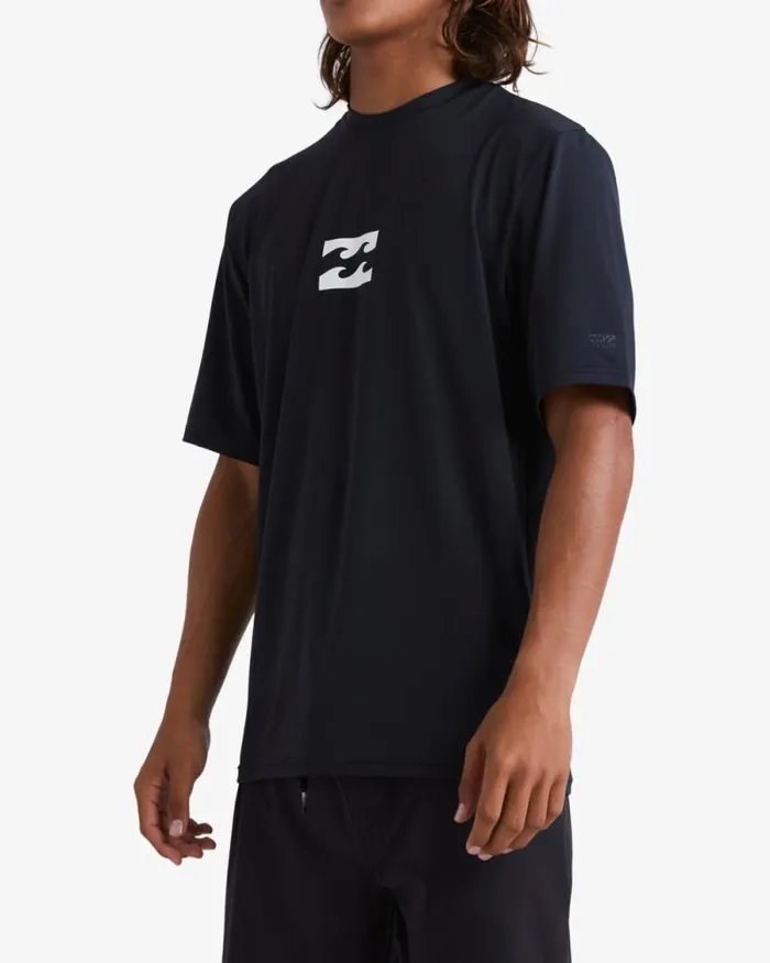 Billabong Rashguards and Surf Tees All Day Wave Loose Fit Short Sleeve Surf Tee Black 8211 Men