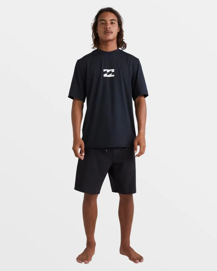 Billabong Rashguards and Surf Tees All Day Wave Loose Fit Short Sleeve Surf Tee Black 8211 Men