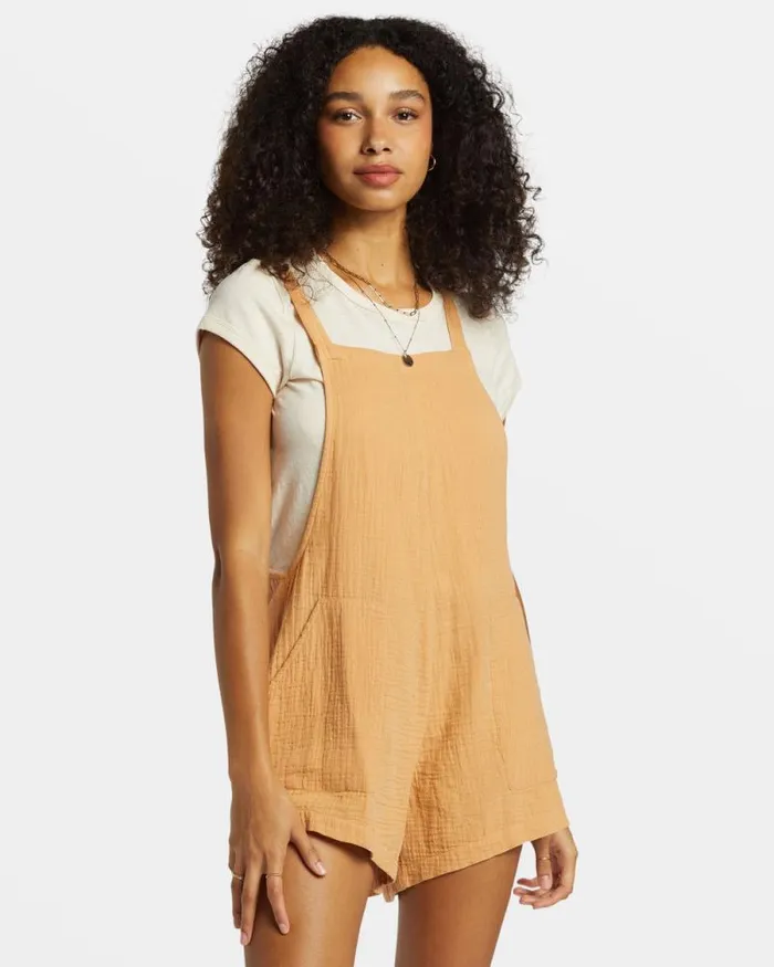 Billabong Rompers and Jumpsuits Beach Crush Romper Baked Clay 8211 Women Billabong Rompers and Jumpsuits Beach Crush Romper Baked Clay 8211 Women