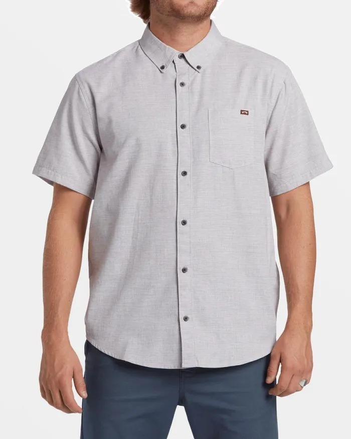 Billabong Shirts All Day Short Sleeve Shirt Port Heather 8211 Men