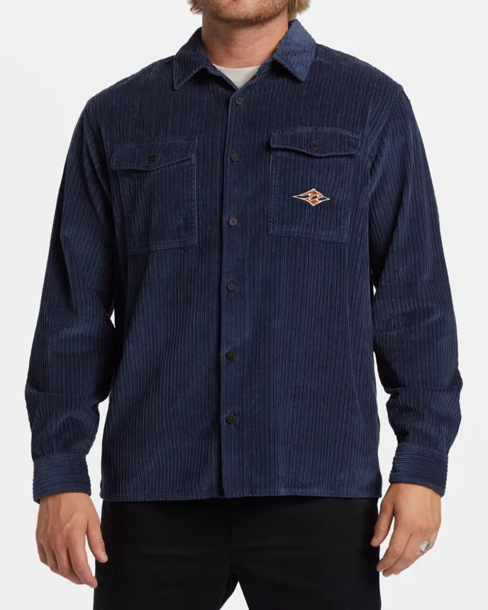 Billabong Shirts Bong Days Long Sleeve Cord Shirt Dusty Navy 8211 Men