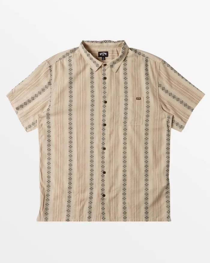 Billabong Shirts Sundays Jacquard Short Sleeve Shirt Cream 8211 Men