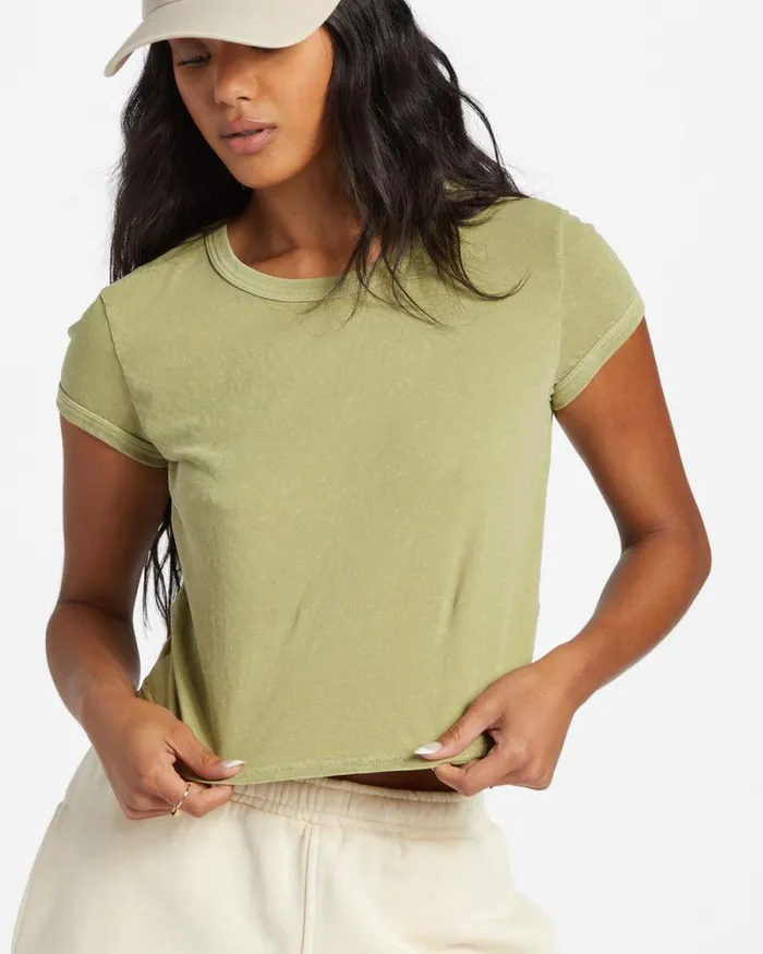Billabong Tops Daily TShirt Avocado 8211 Women Billabong Tops Daily TShirt Avocado 8211 Women