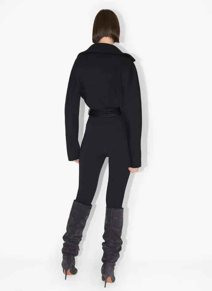 Black Stretch Knit Leggings Women Alaa Pants and Shorts Black Stretch Knit Leggings Women Alaa Pants and Shorts