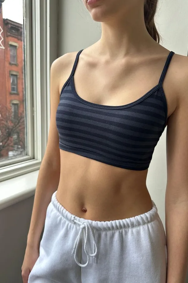 Brandy Melville Matching Sets Laney Striped Bra Top Faded Navy Stripes 8211 Women