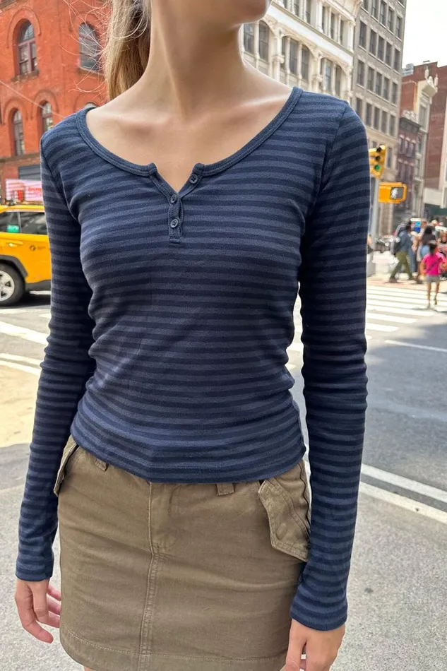 Brandy Melville Tops Zelly Striped Top Navy Stripes 8211 Women