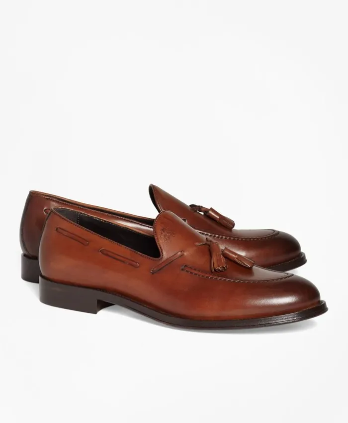 Brooks Brothers Dress and Casual Shoes 1818 Footwear Leather Tassel Loafers Cognac 8211 Men Brooks Brothers Dress and Casual Shoes 1818 Footwear Leather Tassel Loafers Cognac 8211 Men