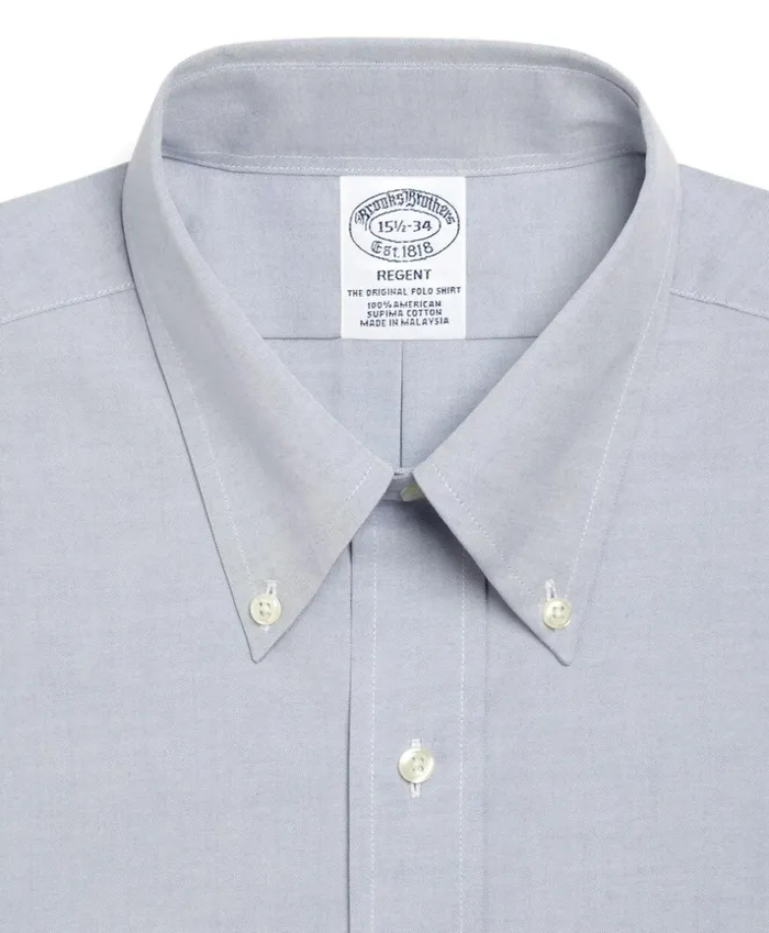 Brooks Brothers Dress Shirts Regent Fitted Dress Shirt ButtonDown Collar Blue 8211 Men