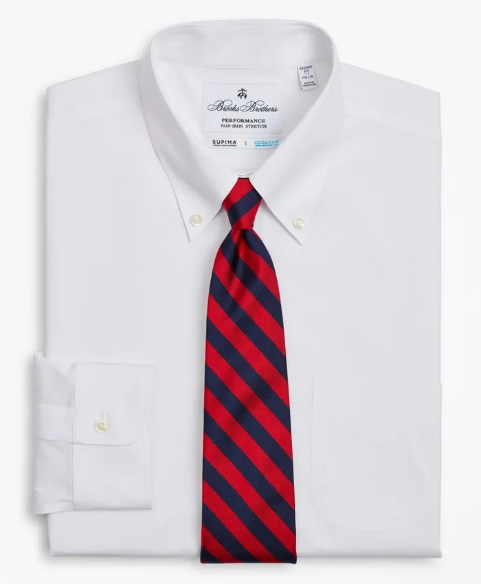 Brooks Brothers Dress Shirts Regent Fitted Dress Shirt Performance NonIron With COOLMAX ButtonDown Collar Broadcloth White 8211 Men Brooks Brothers Dress Shirts Regent Fitted Dress Shirt Performance NonIron With COOLMAX ButtonDown Collar Broadcloth White 8211 Men