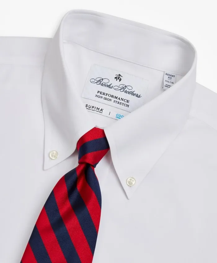 Brooks Brothers Dress Shirts Regent Fitted Dress Shirt Performance NonIron With COOLMAX ButtonDown Collar Broadcloth White 8211 Men Brooks Brothers Dress Shirts Regent Fitted Dress Shirt Performance NonIron With COOLMAX ButtonDown Collar Broadcloth White 8211 Men