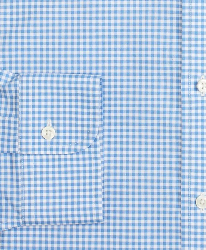 Brooks Brothers Dress Shirts Stretch Madison ClassicFit Dress Shirt NonIron Poplin ButtonDown Collar Gingham Blue 8211 Men Brooks Brothers Dress Shirts Stretch Madison ClassicFit Dress Shirt NonIron Poplin ButtonDown Collar Gingham Blue 8211 Men