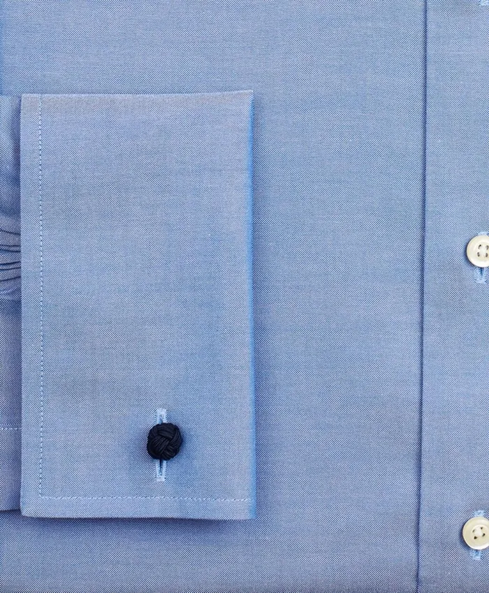 Brooks Brothers Dress Shirts Stretch Milano Slim Fit Dress Shirt NonIron Pinpoint Ainsley Collar French Cuff Blue 8211 Men