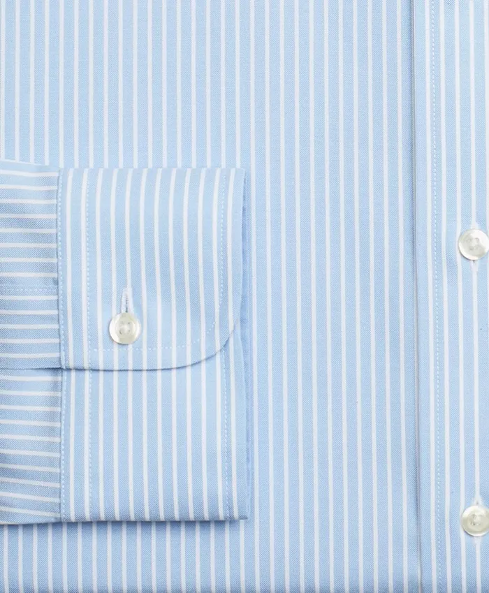 Brooks Brothers Dress Shirts Stretch Regent Fitted Dress Shirt NonIron Stripe Blue 8211 Men