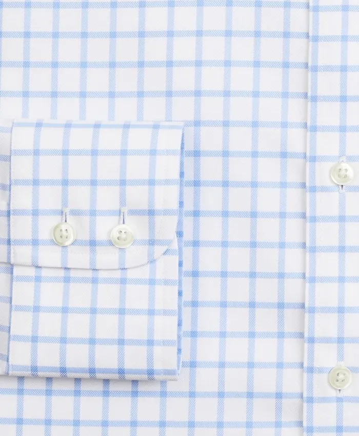 Brooks Brothers Dress Shirts Stretch Regent Fitted Dress Shirt NonIron Twill Ainsley Collar Grid Check Light Blue 8211 Men Brooks Brothers Dress Shirts Stretch Regent Fitted Dress Shirt NonIron Twill Ainsley Collar Grid Check Light Blue 8211 Men